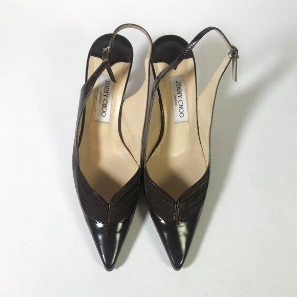 Jimmy Choo Short Heel Dark Brown Slingback - 40.5 - Picture 3 of 7